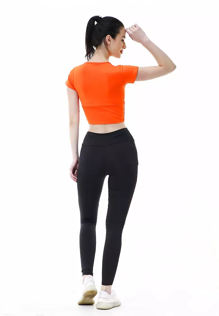 Jovita One Set Atasan Bawahan Baju Senam Aerobik Relaxed Fit - Oren