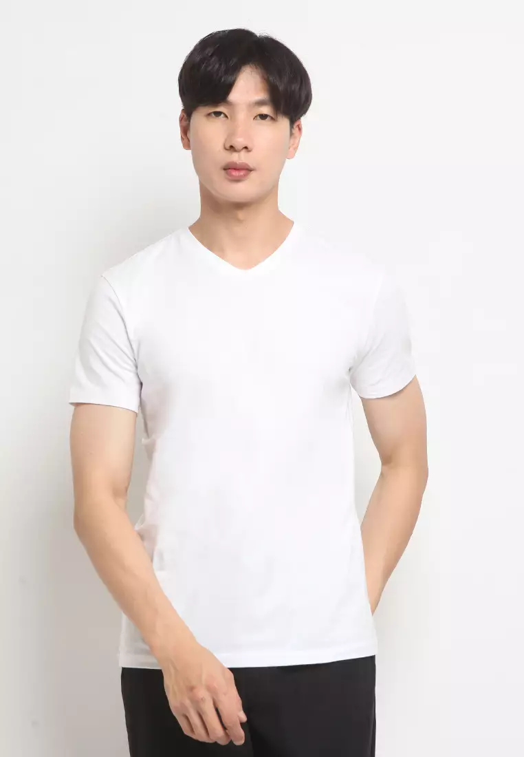 slim fit v neck t shirt