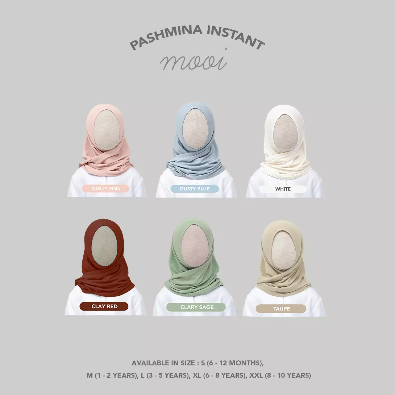 Mooi Pashmina Instan Anak Hijab Anak V1 - Clary Sage