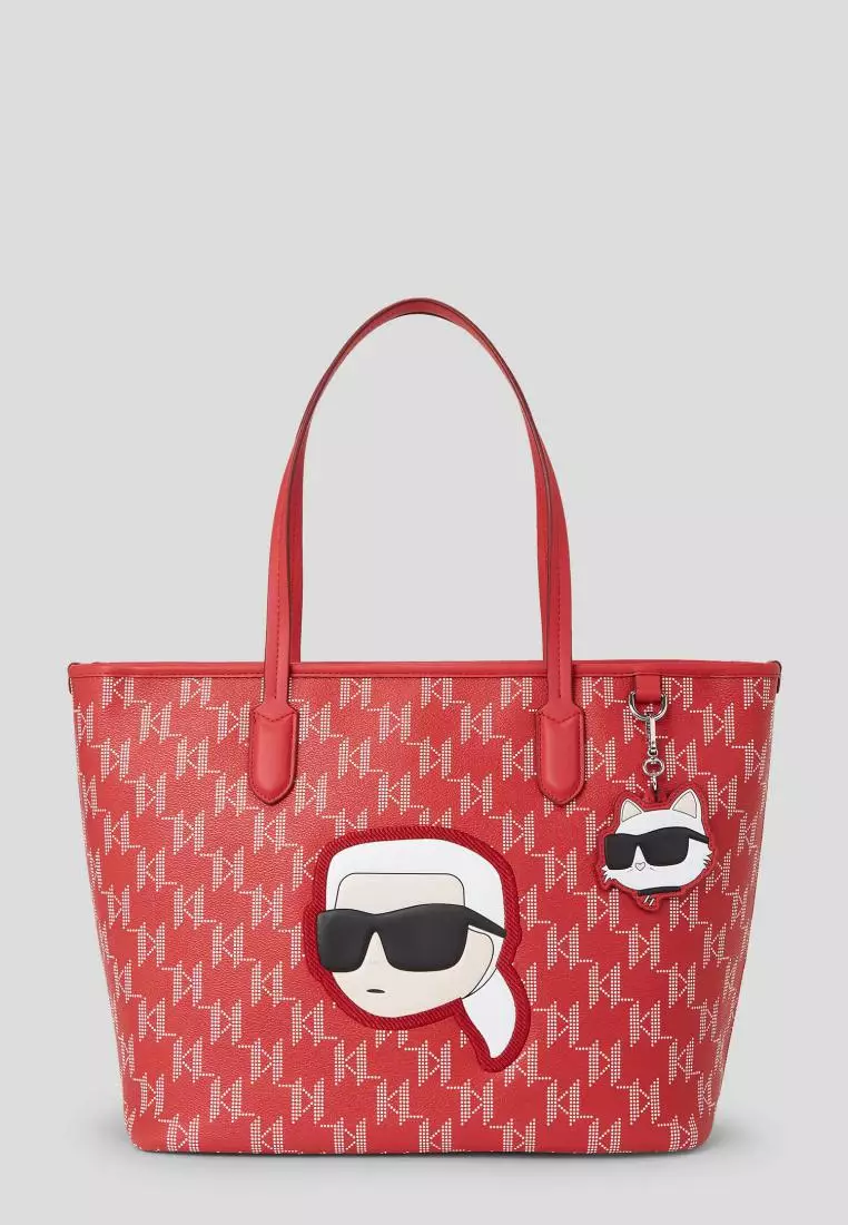 K/IKONIK 2.0 MONOGRAM LARGE TOTE HAUTED RED