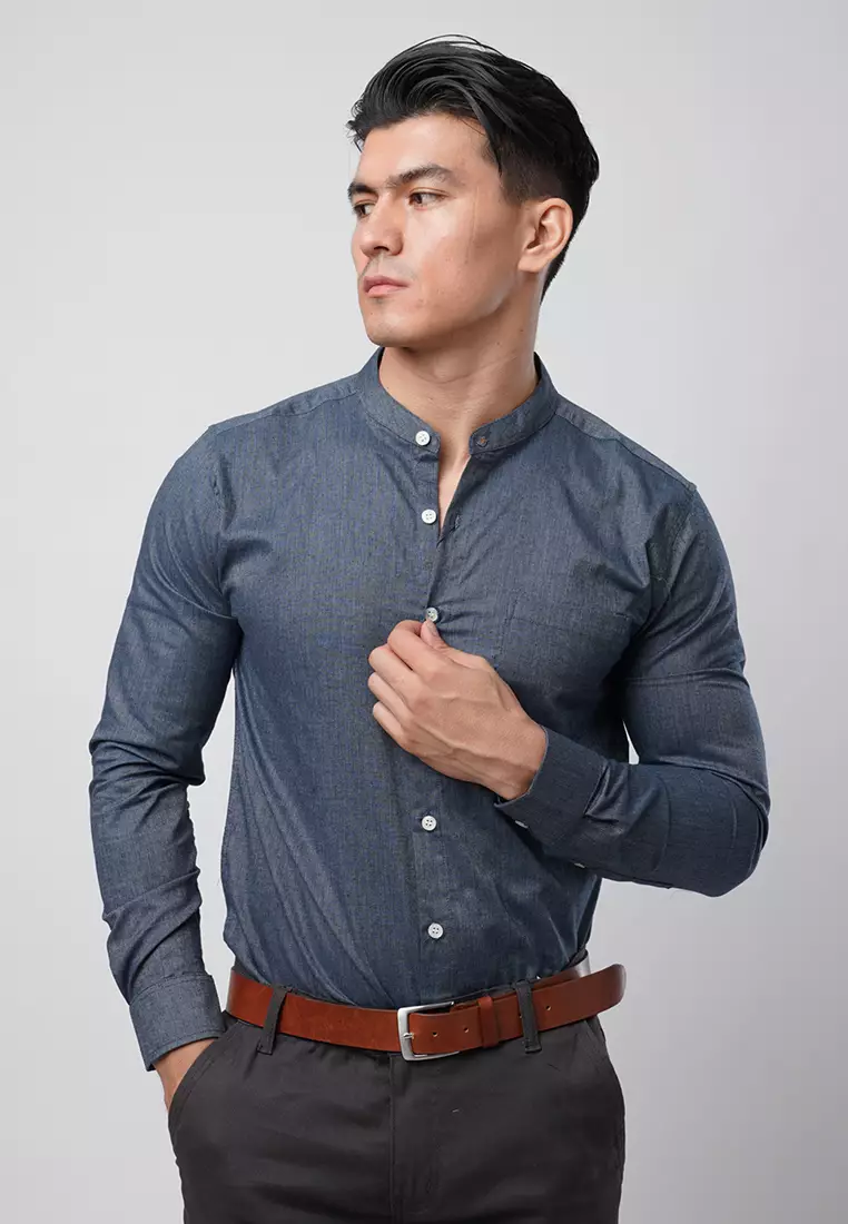 Indigo Blue Oxford Shanghai Shirt