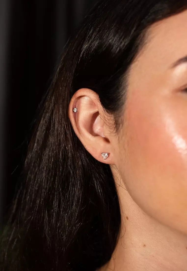 0.80ct Platinum Heart Diamond Studs