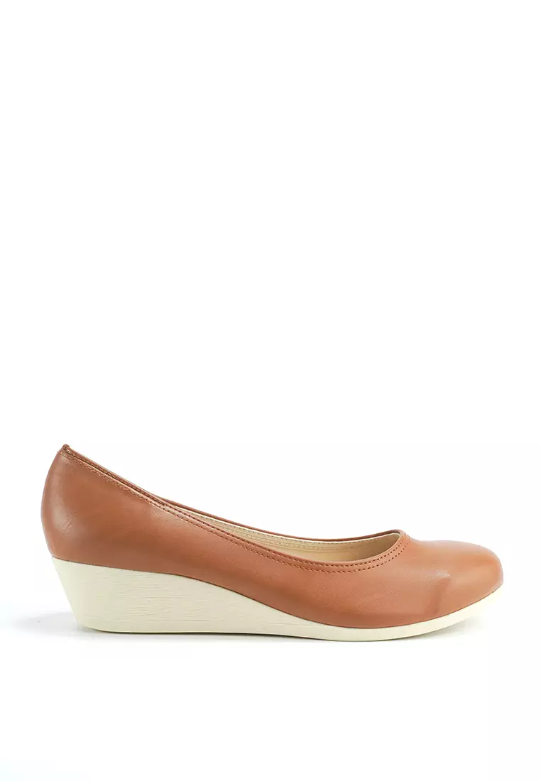 AMERICAYA No.8621A STRETCHABLE UPPER WEDGE HEEL PUMPS