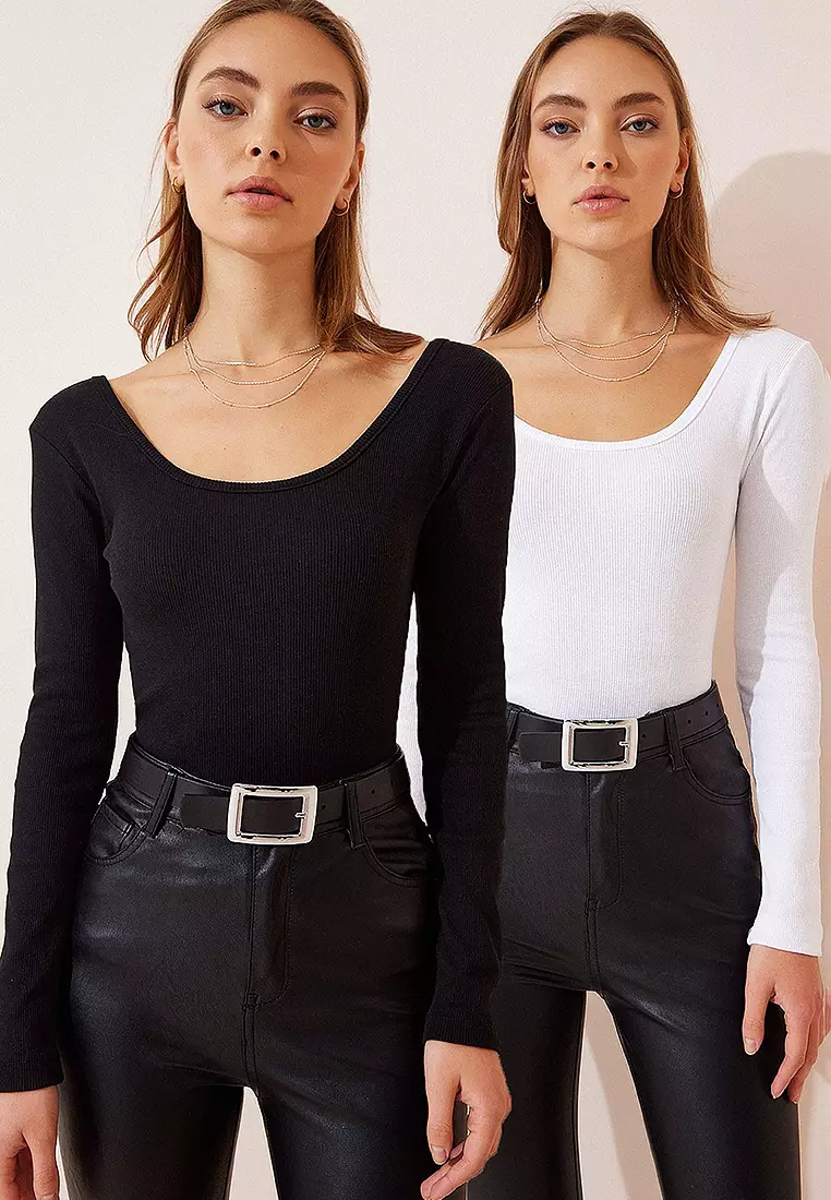 2 Packs Ribbed Blouses