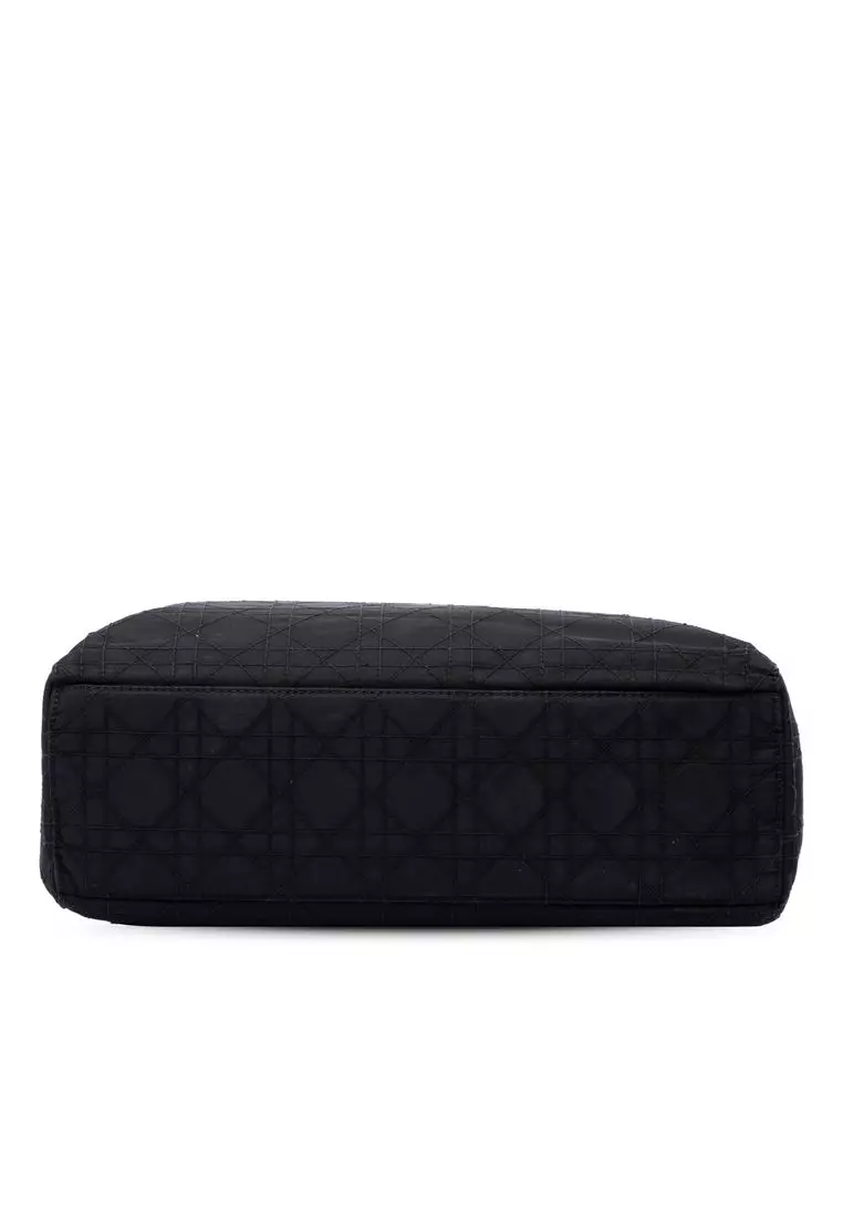 Pre-Loved Dior Large Nylon Cannage Lady Dior