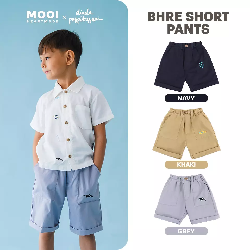 Mooi X Dinda Puspitasari Celana Pendek Anak BHRE Short Pants Kids - Grey