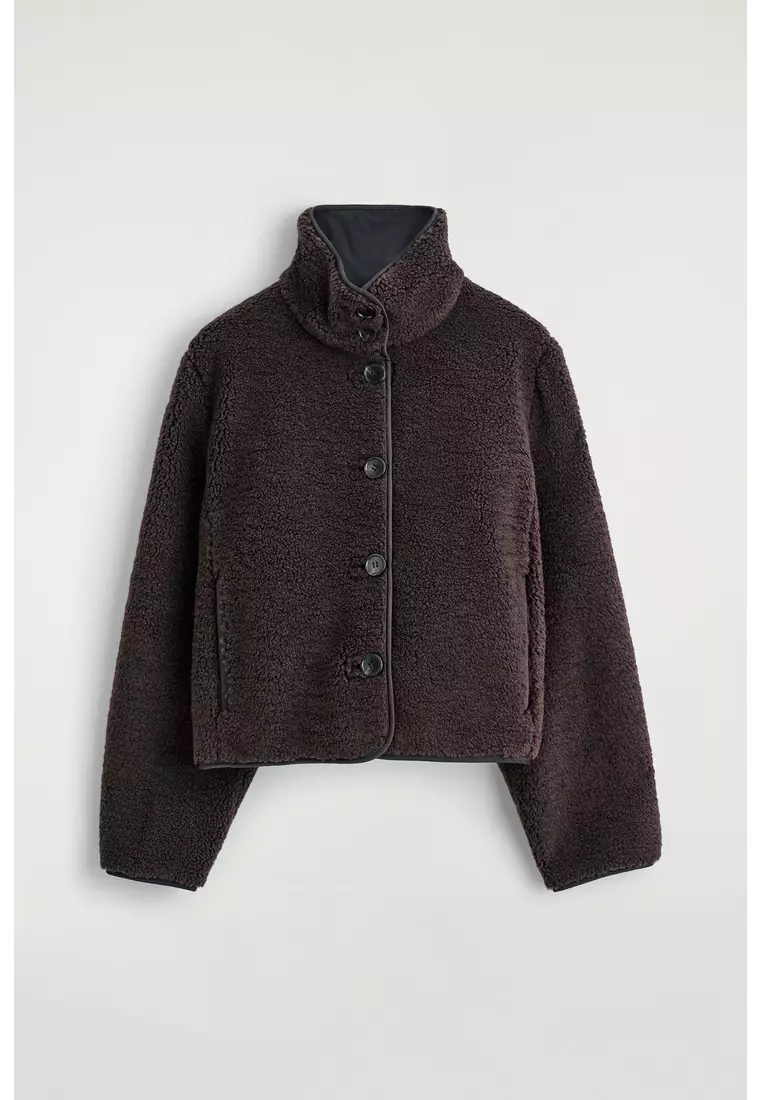 FUNNEL-NECK TEDDY JACKET