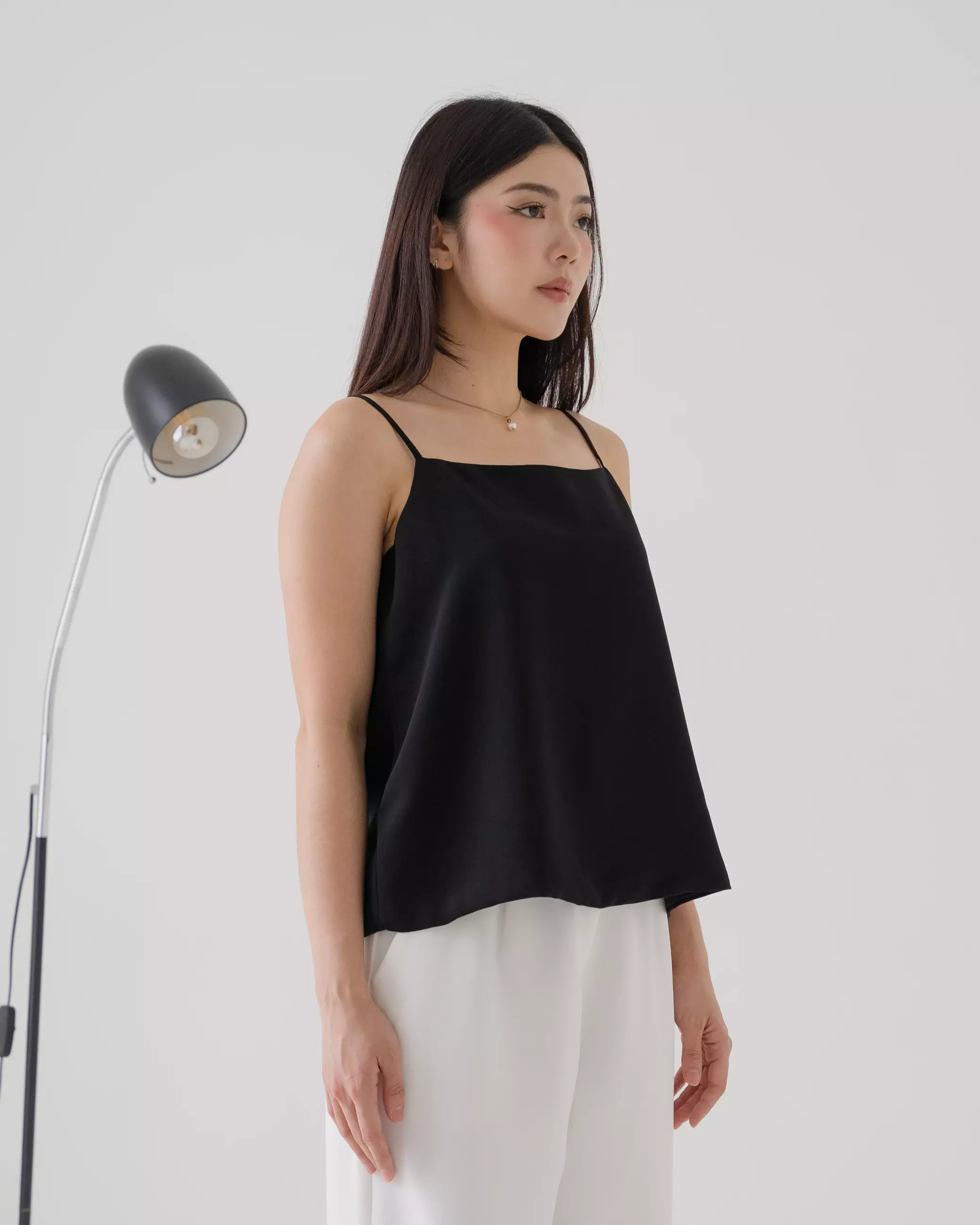 Basic Square Neck Tank in Black
