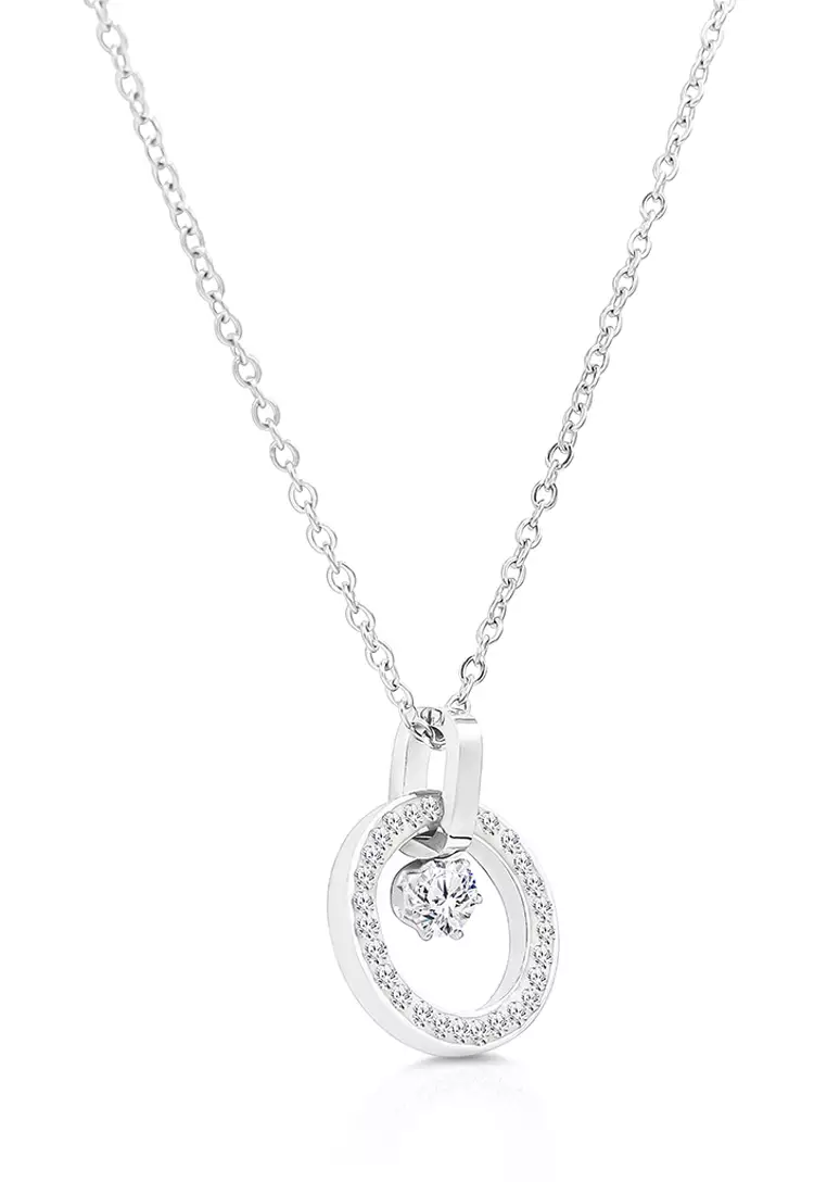 Buy SO SEOUL SO SEOUL Halo Open Circle with Dangle Solitaire Diamond