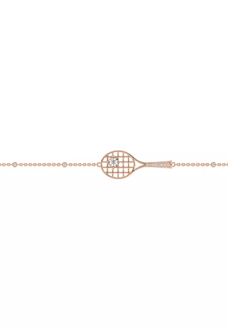 Match Point Racket Bracelet in Vermeil Rose Gold D/E-VVS/VS (0.27ct TDW)