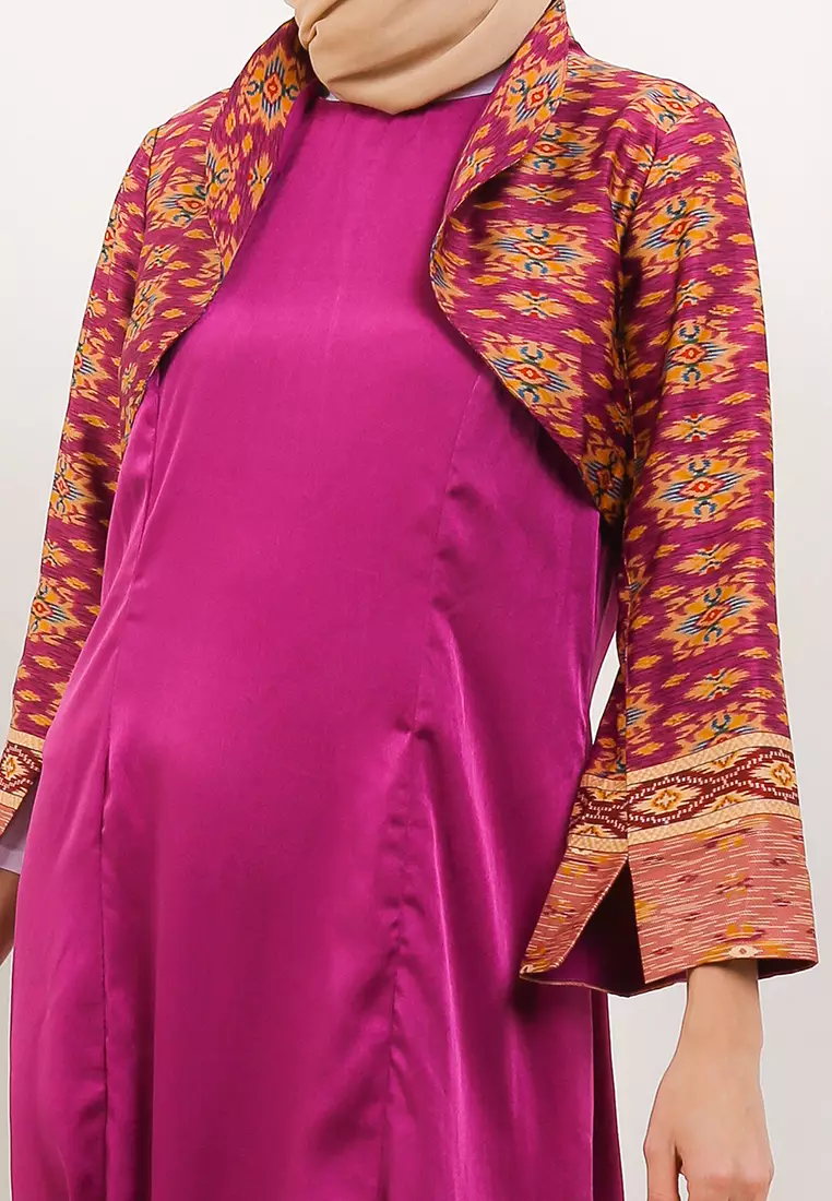 Siona Maxi Dress With Jacket In Pink