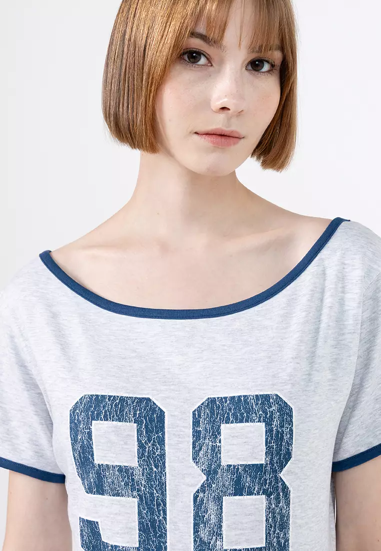 The Fitted Off Shoulder Graphic Tee
