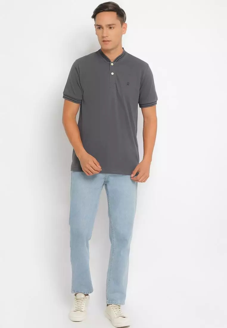 Matsuda Kaos Henley Pique Hino