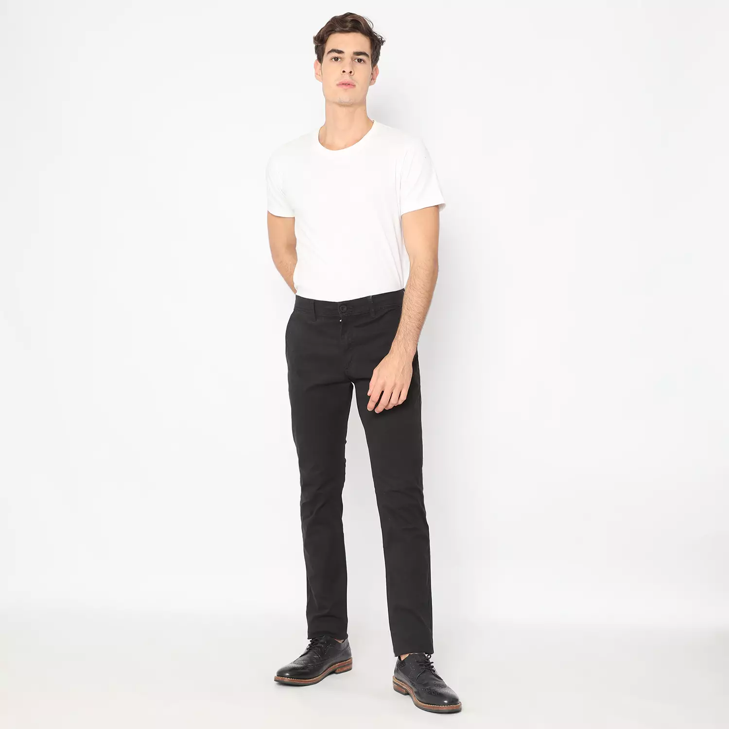 Platini Celana Chino Pria Panjang Hitam 5501