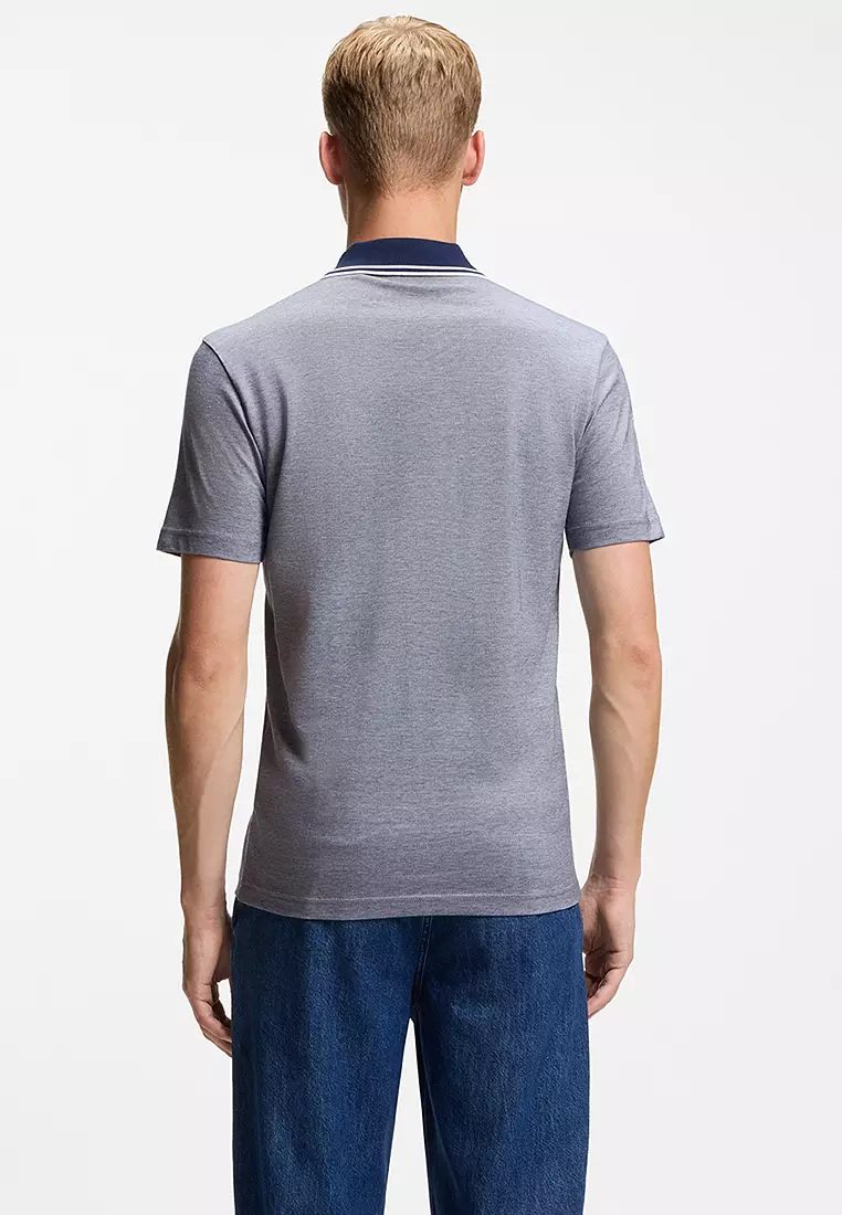 Oxford-Pique Polo Shirt - BOSS Orange