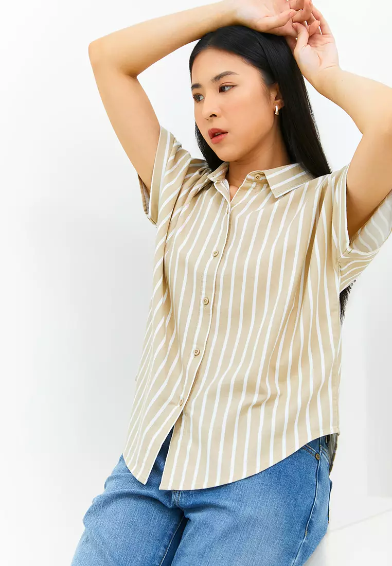 Adhisti Cream Stripe Shirt (G.1516)