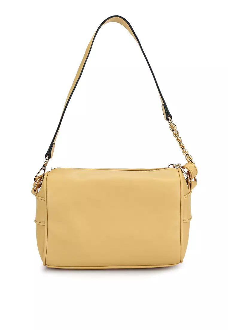 Debossed Convertible Top Handle Bag With Front Zip