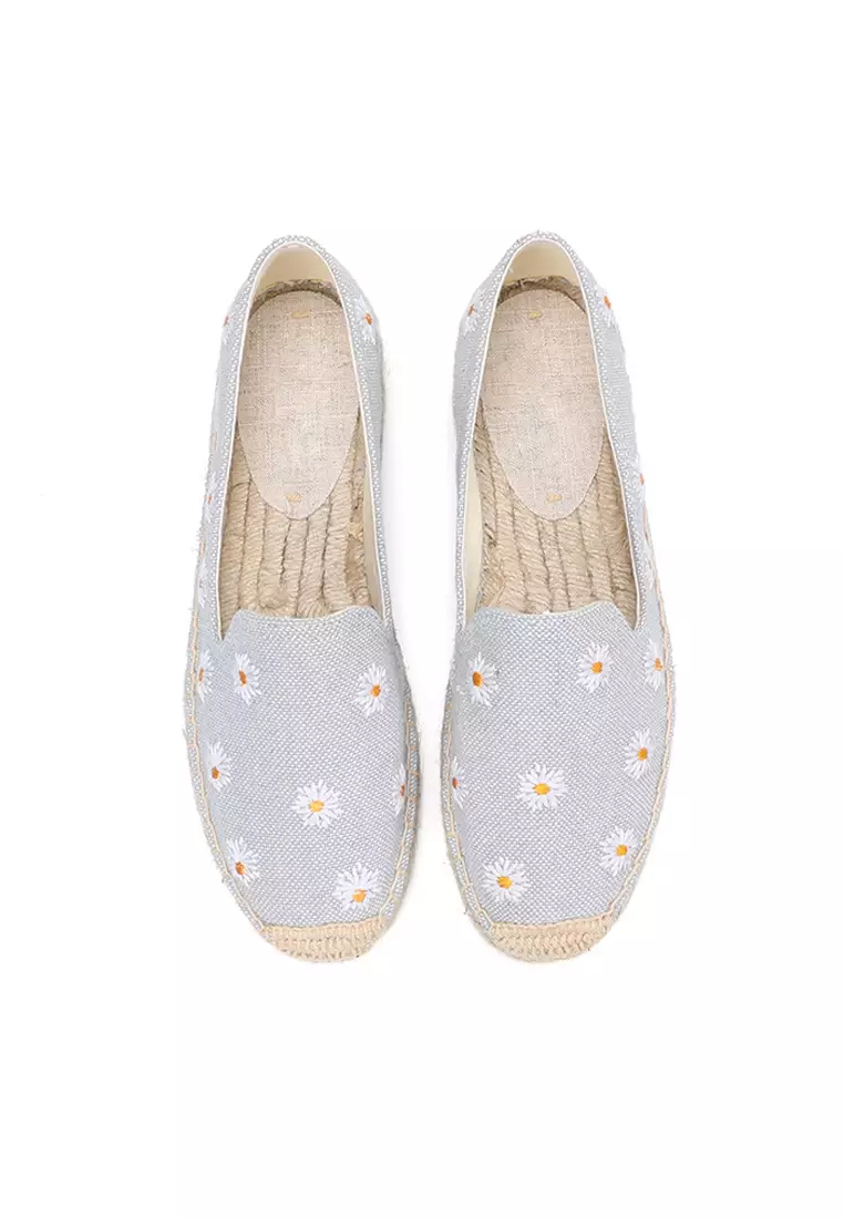 Platform Embroidery Canvas Espadrilles HB011