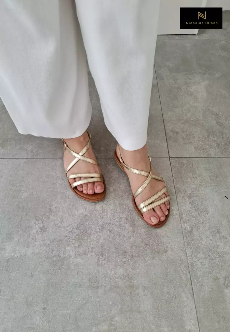 Nicholas Edison Sandal Hana Light Gold