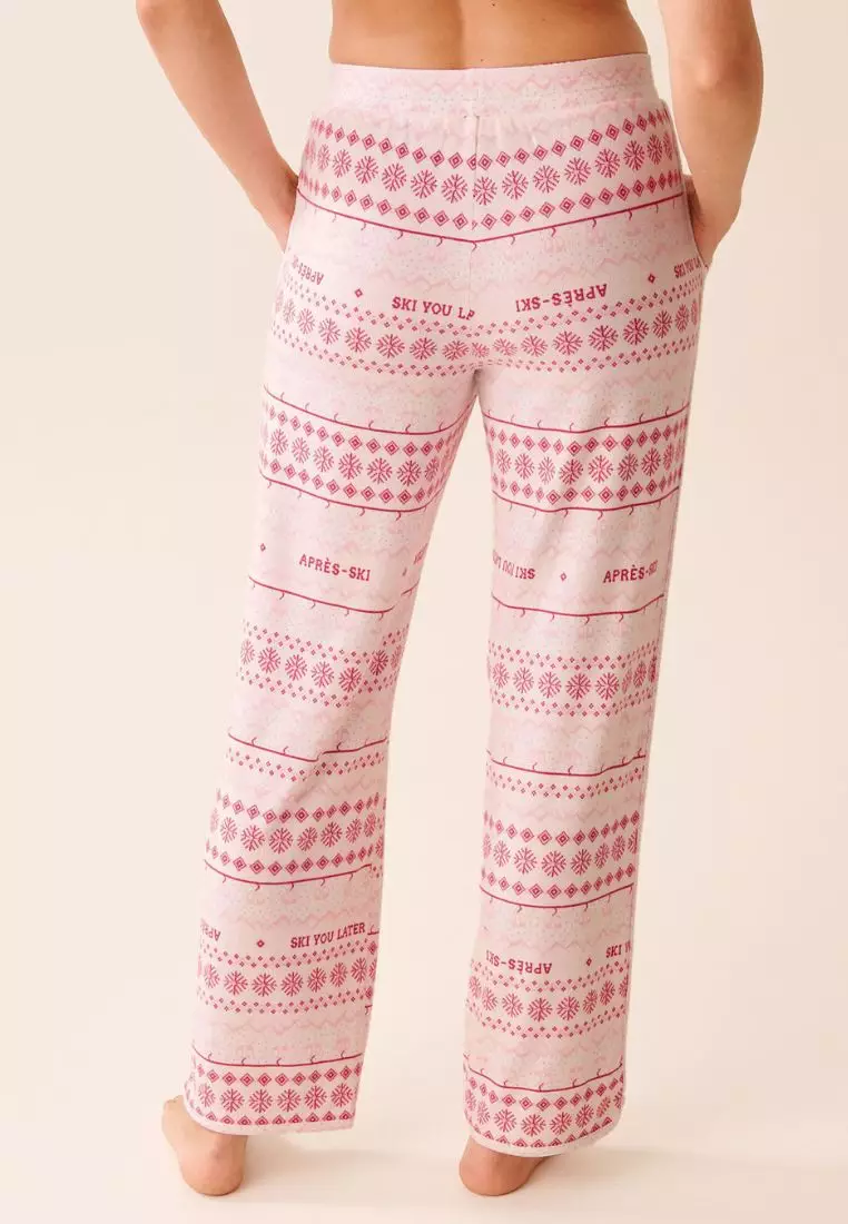Pink Fair Isle Print Recycled Fibers Pajama Pants