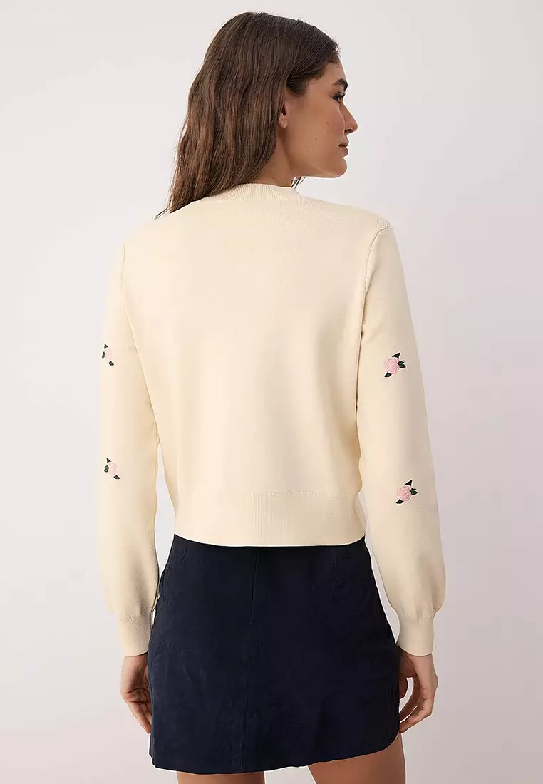 Flower Embroidered Cardigan