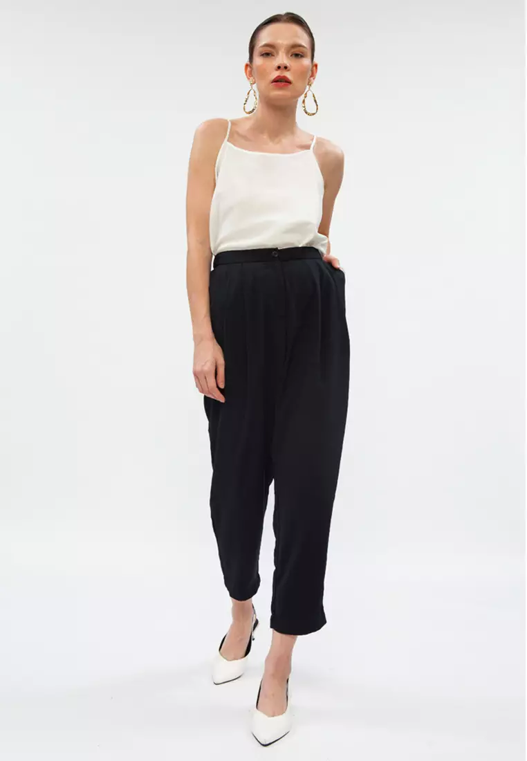 Basic Pleats Trouser JET BLACK