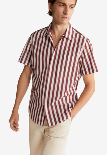 Jual Mango Man Regular Fit Striped Shirt Original Zalora Indonesia