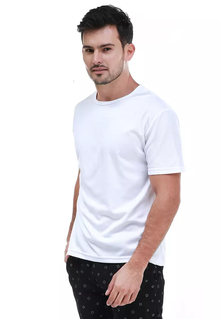 Jack Kaos Katun Pria Anti-Dirty Waterproof Quick Dry Short Sleeve Stylis Design Material Cotton ORIGINAL - White