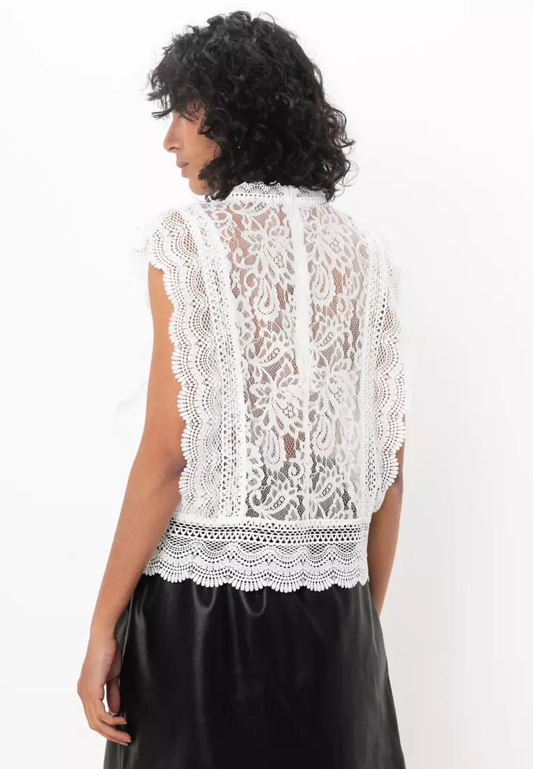 Buy ONLY Karo Sleeveless Lace Top Online | ZALORA Malaysia