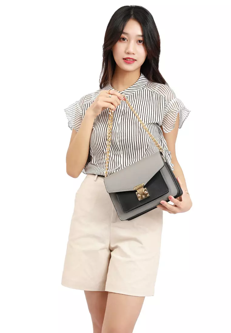 Women's Shoulder Bag / Sling Bag / Crossbody Bag (Tas Bahu / Tas Selempang Wanita) - Abu-Abu