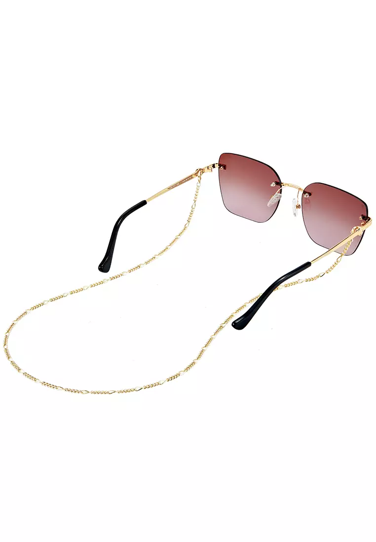 Passang Unisex Fashion Square Frame Sunglasses Rimless Frame - Brown