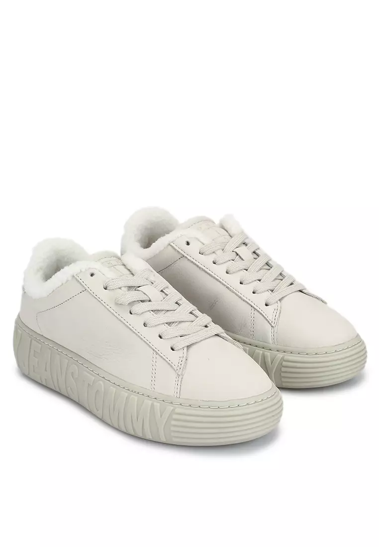 Buy Tommy Hilfiger Leather Warm Lined Embossed Trainers Online | ZALORA ...