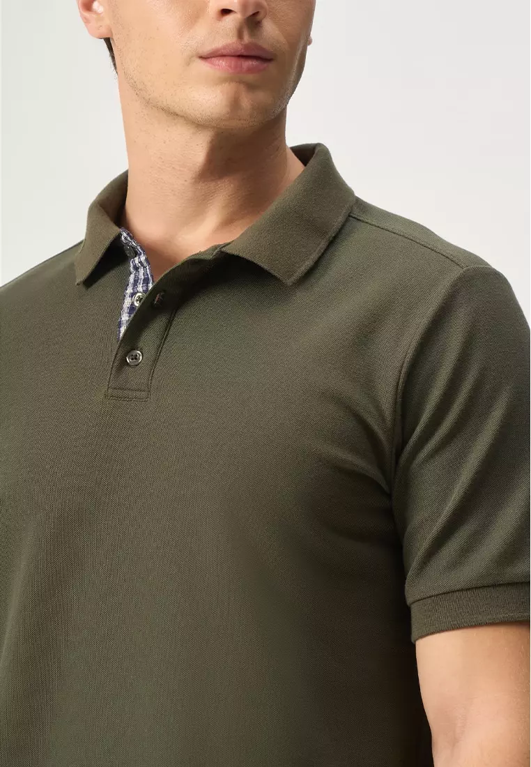 Pique Polo with Contrast Placket