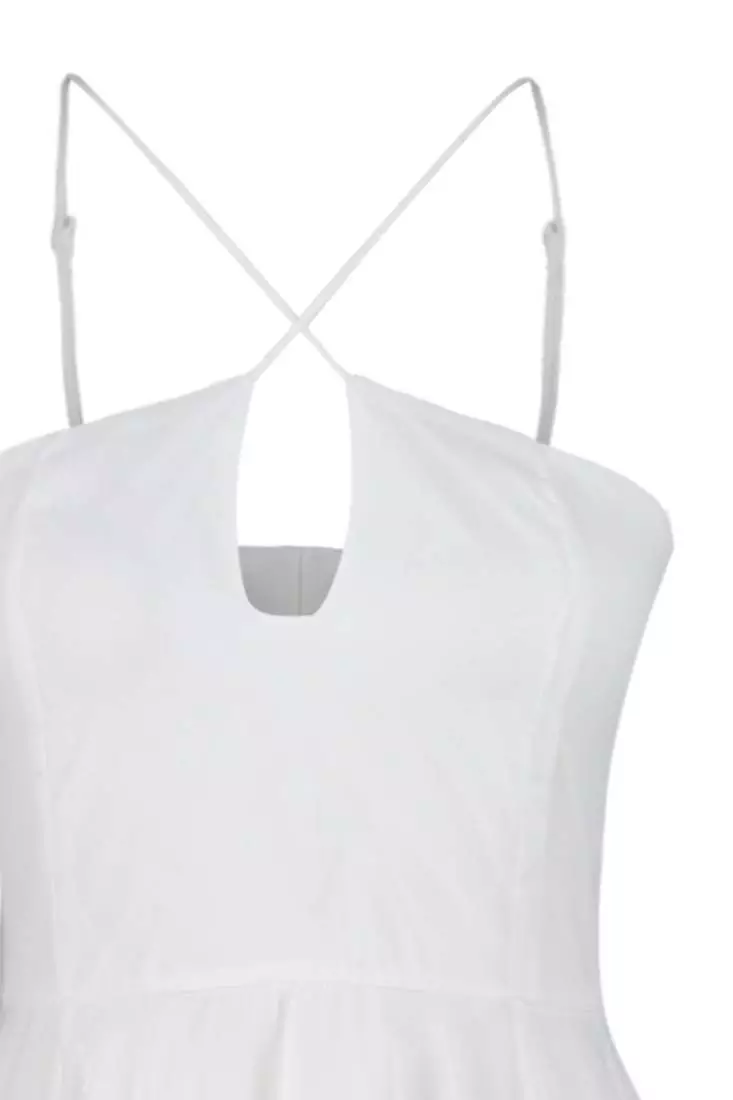 Trendyol Ecru Open Back / Skater Lined Flounce Chiffon Bridal Evening