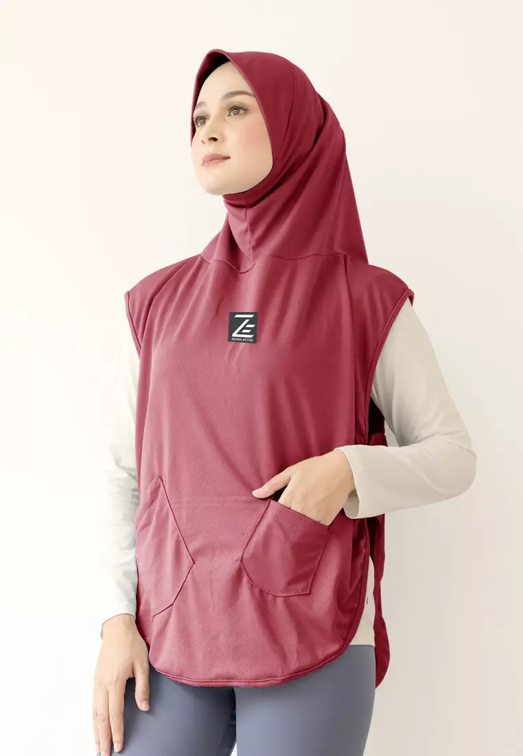Hijab Vest Olahraga Nara Sporty Pocket - Flash Red