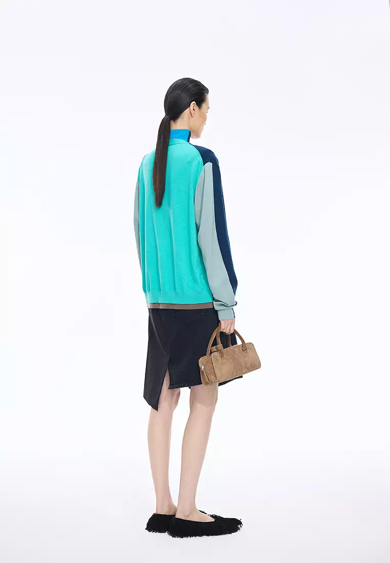 巴素兰羊毛宽松中长款开襟针织衫