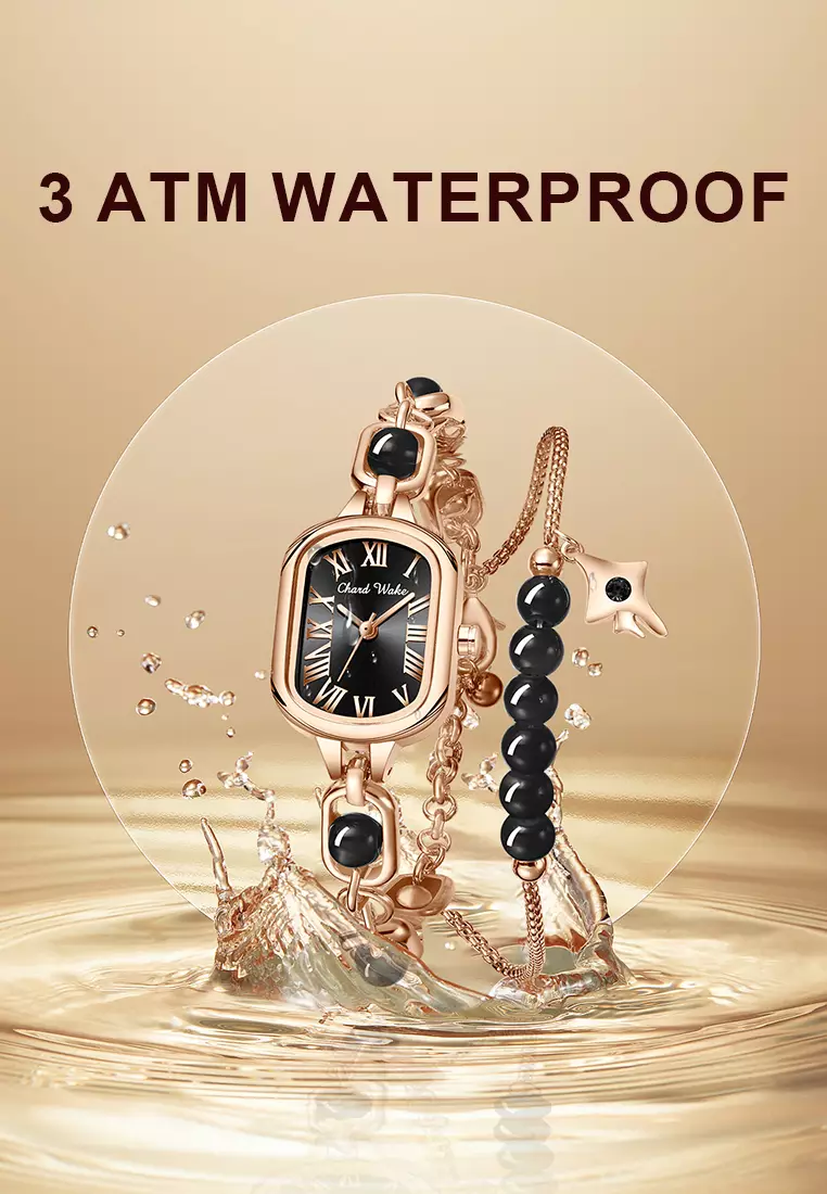 Jam Tangan Wanita Gelang Original Korea Elegan Anti Air Jam Tangan Cewek black