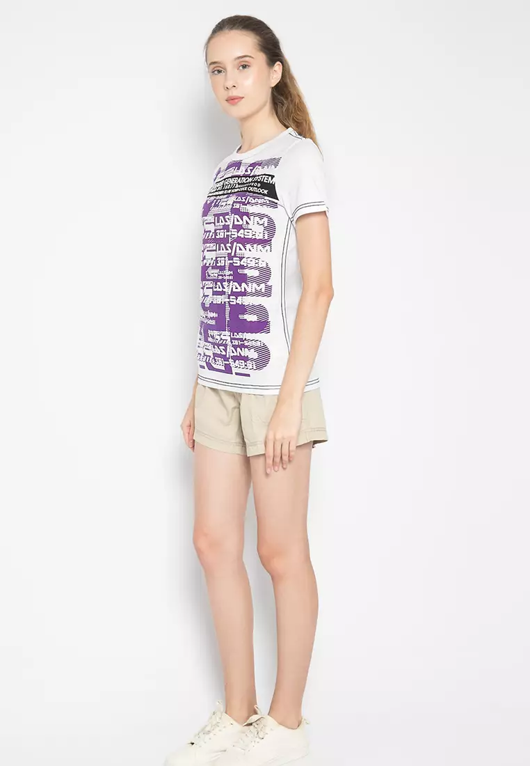 LGS - Kaos Casual Wanita - Lengan Pendek - Motif Gambar Sablon - LLTS.555.T727M.019.7C