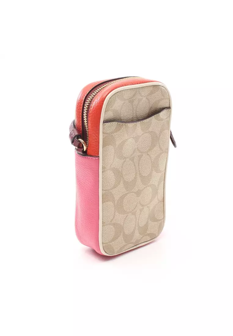 Coach purse sale beige and pink