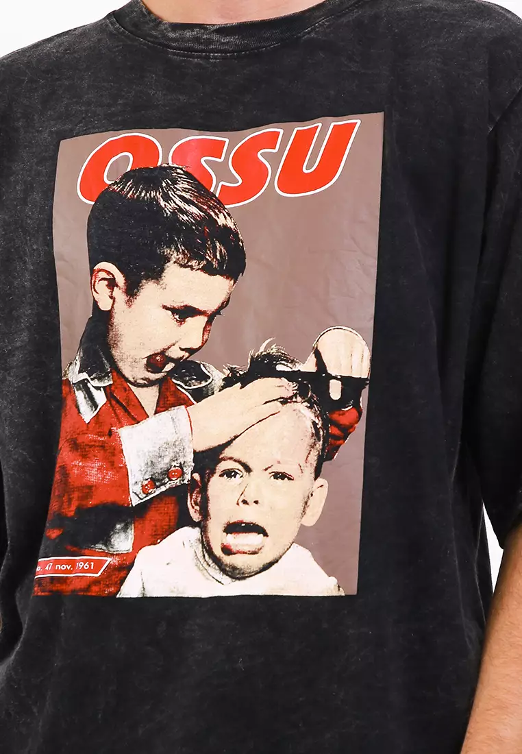 Ossu Oversize Washing Tshirt  Kiddy Cuts Graphic Heavy Cotton