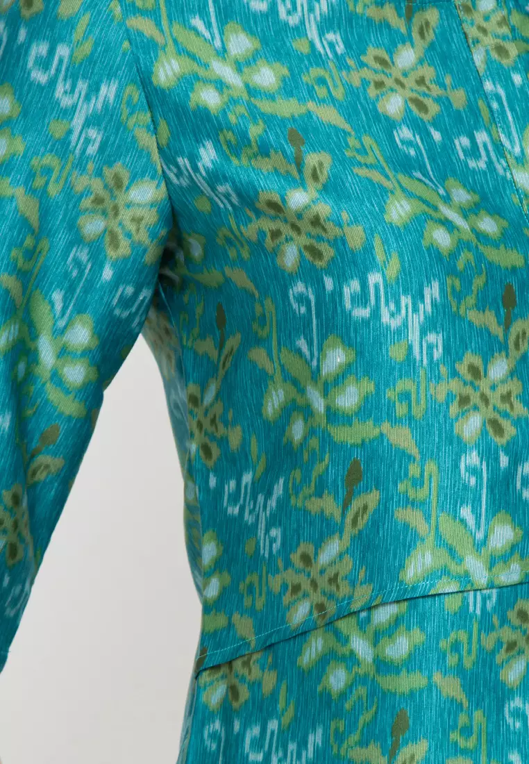 Orla Blouse In Green Batik Print