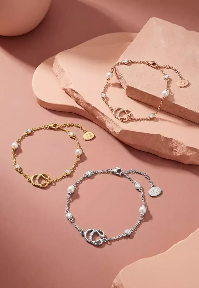 「堅不可摧的你」珍珠手鏈（玫瑰金）