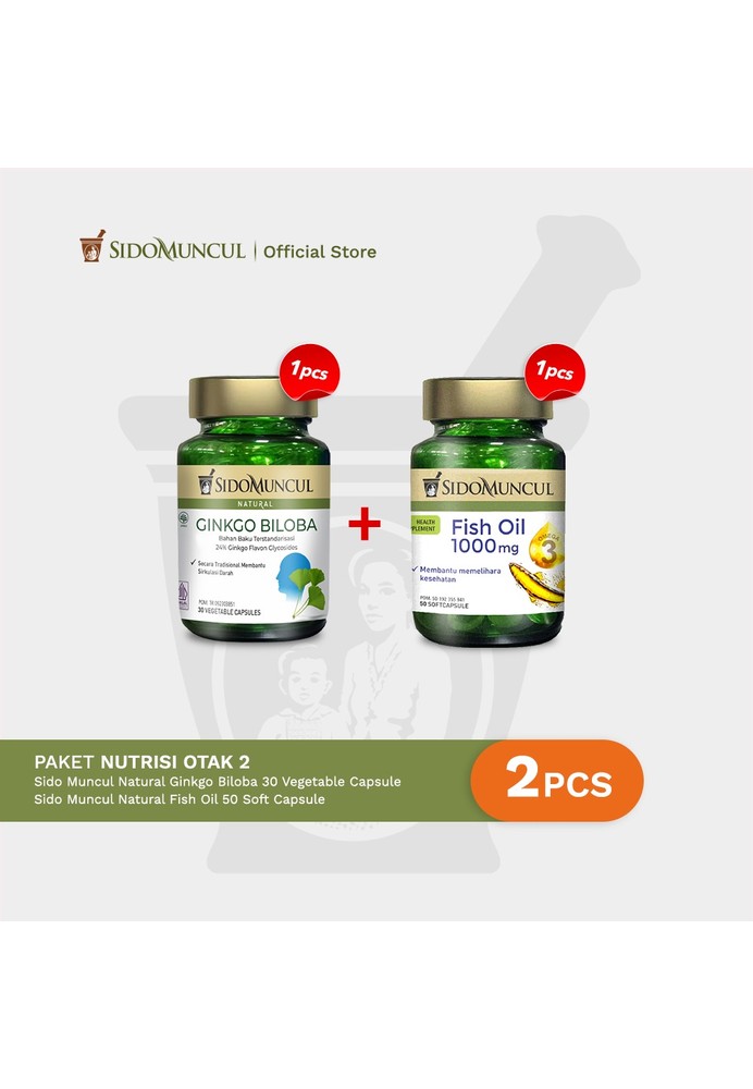 Jual Sido Muncul Paket Nutrisi Otak 2 SidoMuncul Ginkgo Biloba + Fish