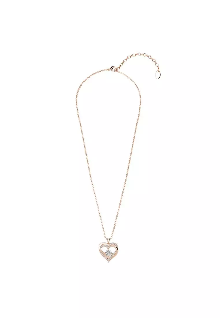 Double Heart Pendant RG - Kalung Crystal by Her Jewellery