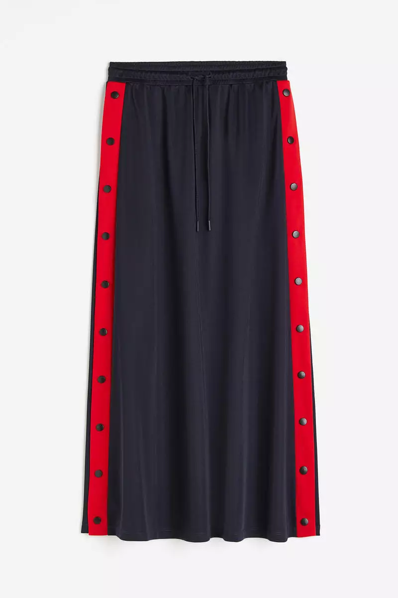 H&m red 2024 maxi skirt