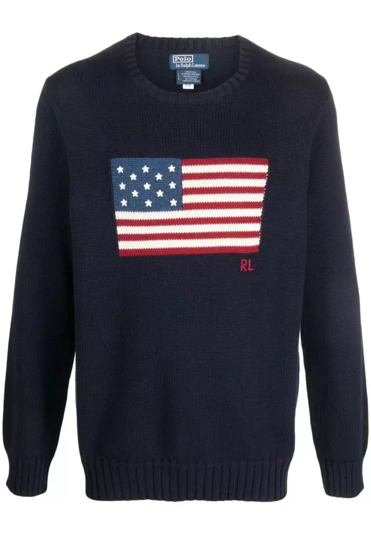 Red white and sale blue polo sweater