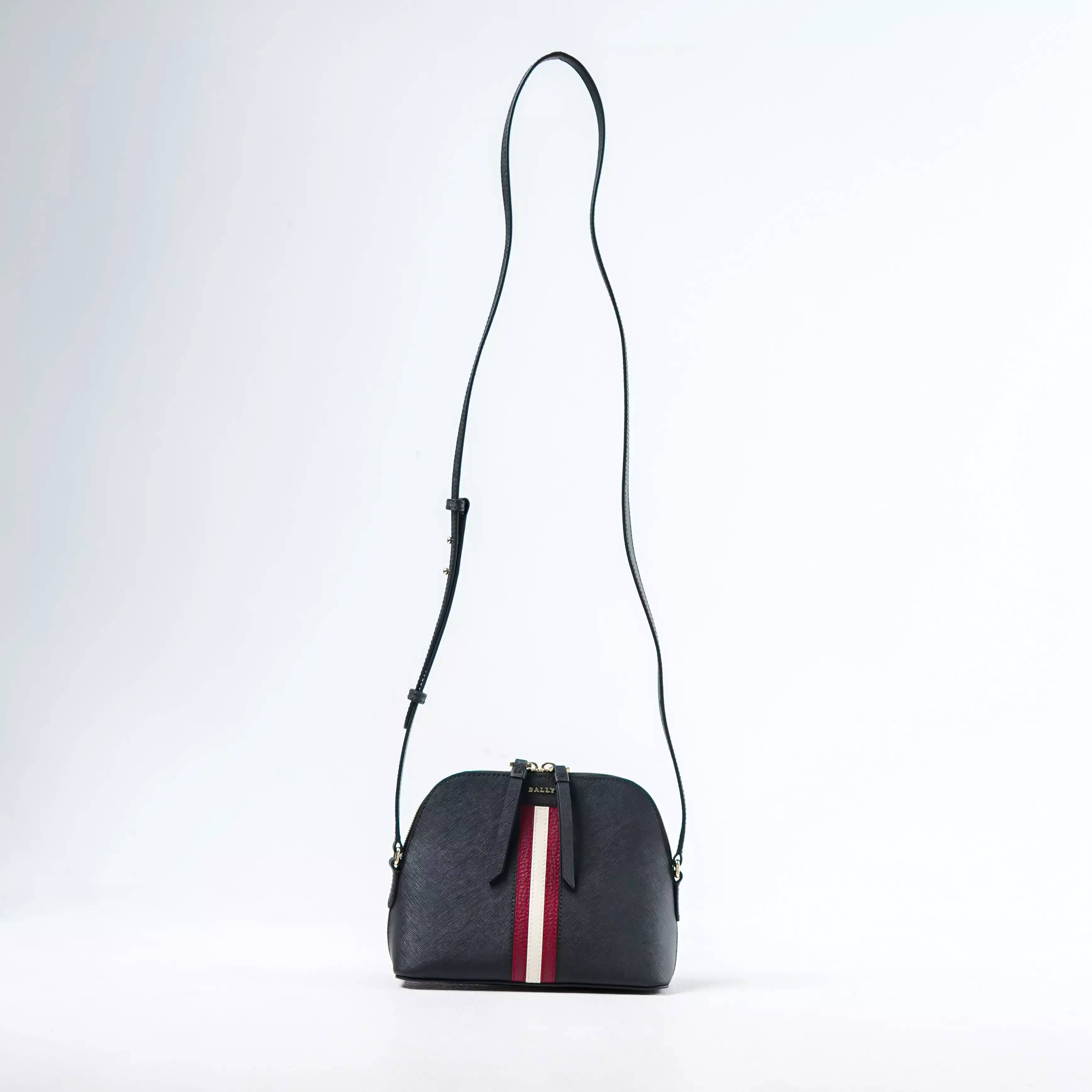 Tas BALLY SEMELE STRIPE RED BLACK SHOULDER BAG 100% ORIGINAL