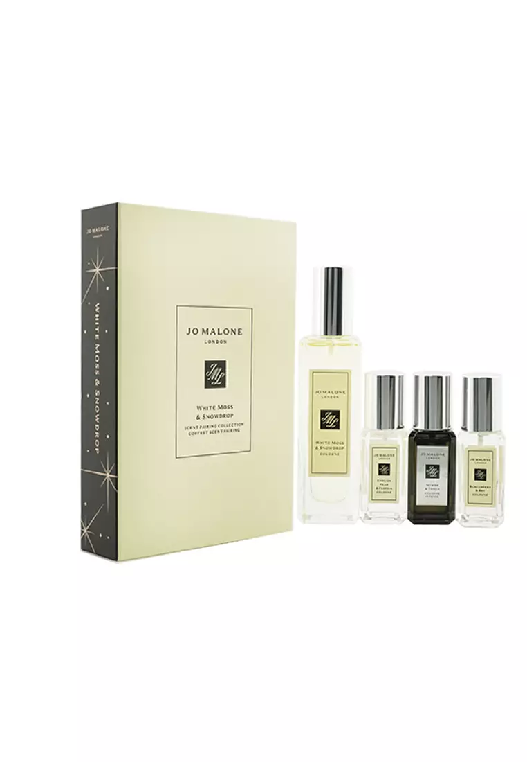 JO MALONE - White Moss & Snowdrop Scent Pairing Collection: White Moss & Snowdrop Cologne Spray 30ml + English Pear & Freesia 9ml + Blackberry & Bay 9ml + Myrrh & Tonka 9ml 4pcs.