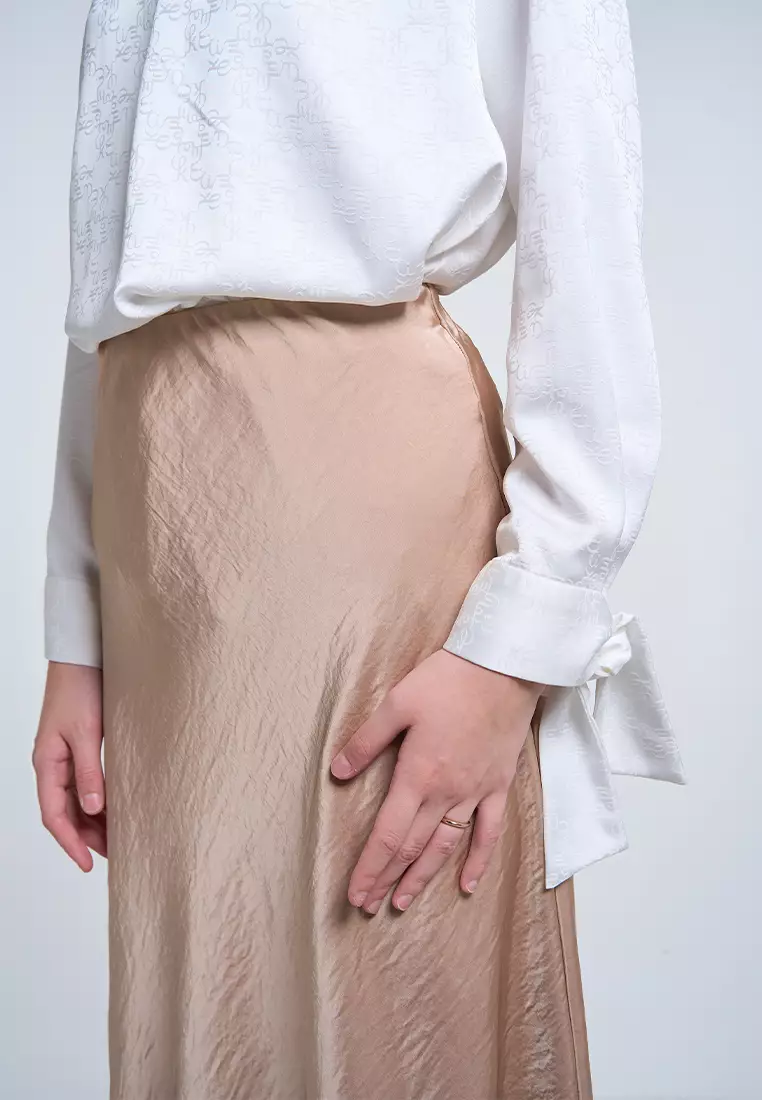 Kami Satin Bias Cut Skirt Sand