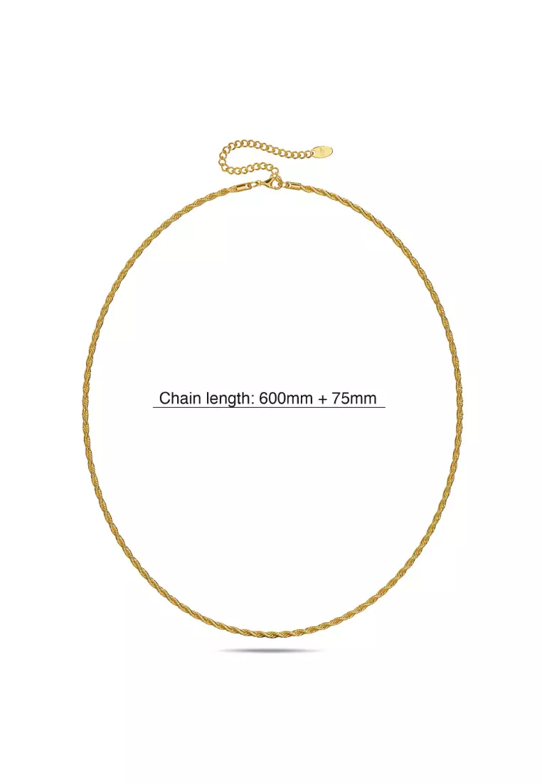 Rope Link Chain Gold Plated Necklace